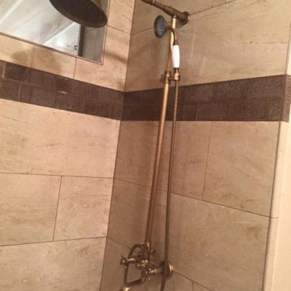 Bathroom with Poplar Wood Ceilings